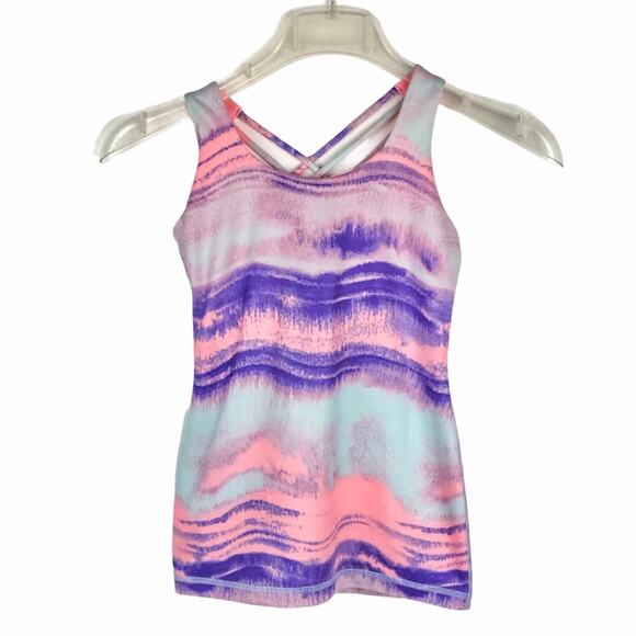 Lululemon IVIVVA Girls Athletic Top Tie Dye Purple & Pink Size 10 - Picture 1 of 5